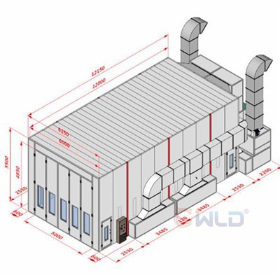 Cabine de pulvérisation de peinture à tirage latéral à vendre au Myanmar